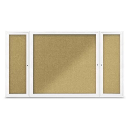 United Visual Products Indoor Enclosed Combo Board, 48"x36", Gold Frame/Blue & Keylime UVCB4836G-BLUE-KEYLIME